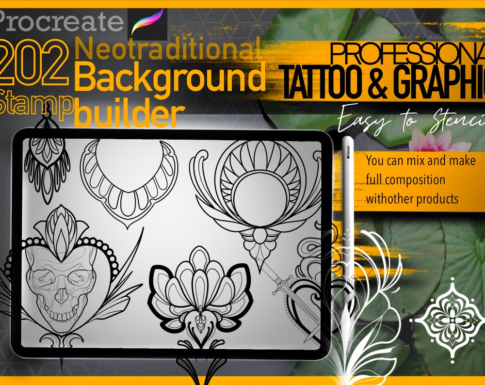 Neotraditional Background Builder for Procreate