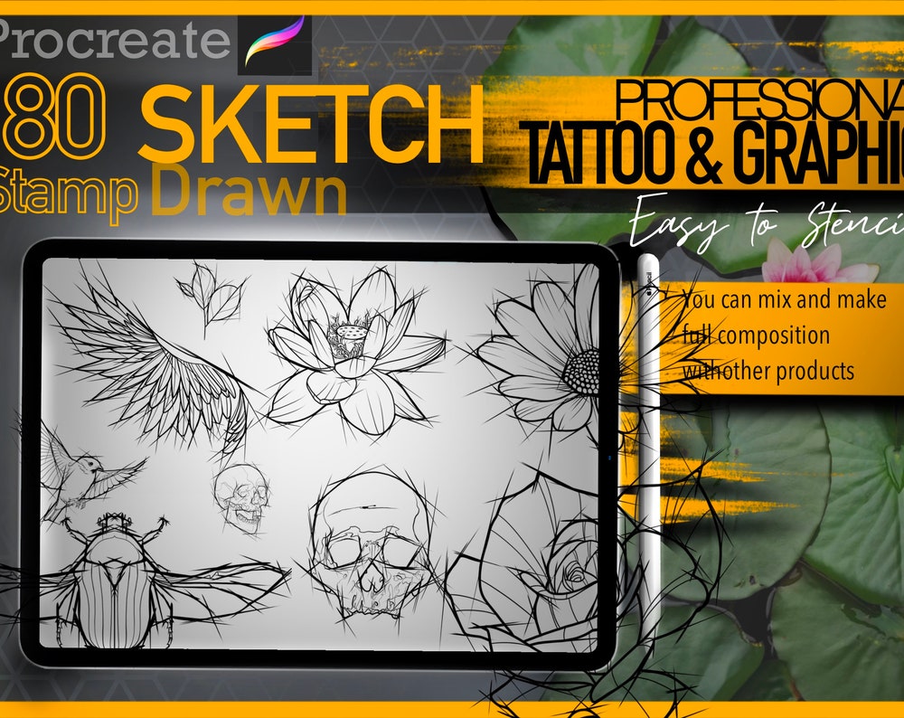 Sketch TATTOO vol.1 Designs for Procreate ULTRA Set