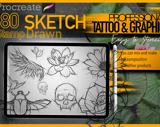 Sketch TATTOO vol.1 Designs for Procreate ULTRA Set