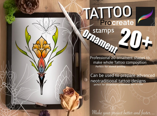 20+ Procreate Neotraditional Ornament Stamps