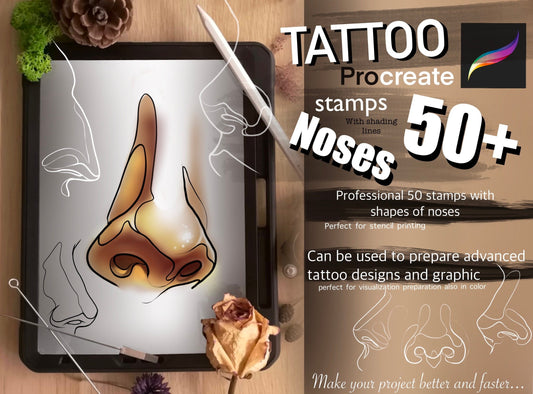 50+ Noses Stamps with shading lines SUPER SET