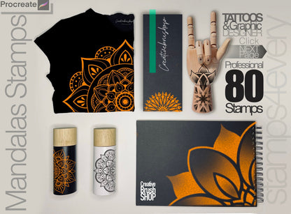 80 Mandala stamps for Procreate ULTRA Set !! Must have for tattooers and designers