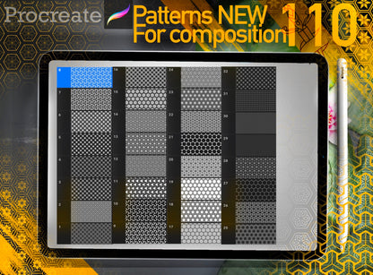 110 Patterns NEW Ultra set for Procreate !! Must have for tattooers and designers