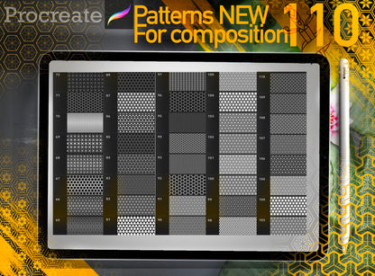 110 Patterns NEW Ultra set for Procreate !! Must have for tattooers and designers