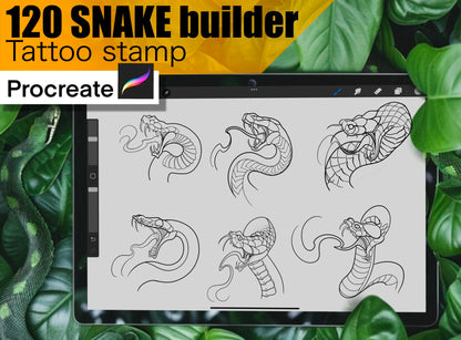 120 Neotraditional Snake builder for procreate !! Must have for tattooers ( You can make full composition)FOR PROCREATE APP.